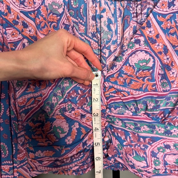 ba&sh NWT Finka Long-Sleeve Floral Paisley Puff Sleeve Crop Top Purple Pink XS - Picture 9 of 15